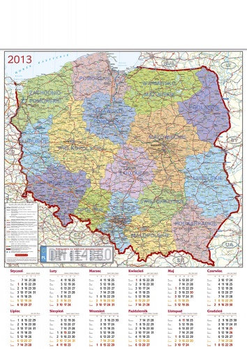 kalendarz reklamowy mapa Polski, kalendarze reklamowe planszowe zdjęcie, kalendarze reklamowe Polska